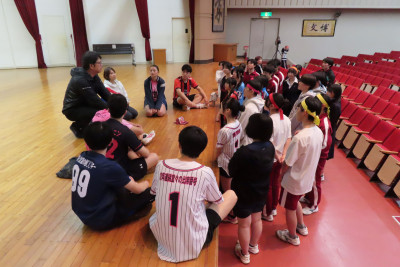 駅伝大会当日の朝早くから準備を手伝ってくれた体育委員